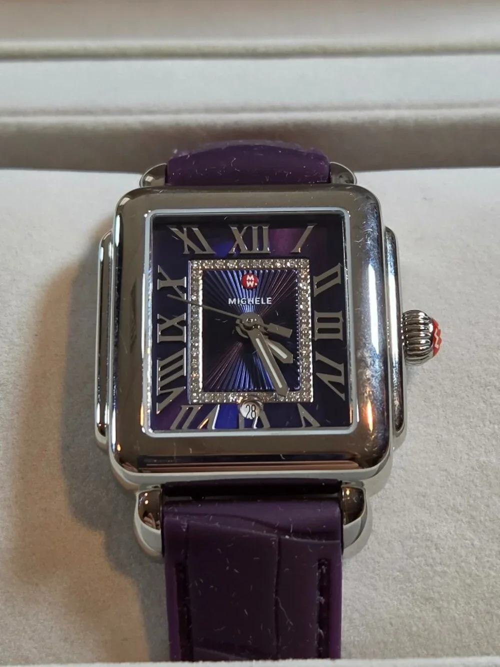 Michele Limited Edition Deco‎ Madison Blue .10CTTW Dia Watch w/Sapphire Crystal